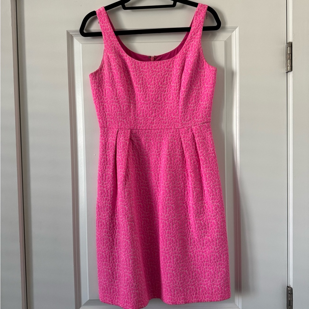 Pink Fit and Flare Mini Dress with Scoop Neck